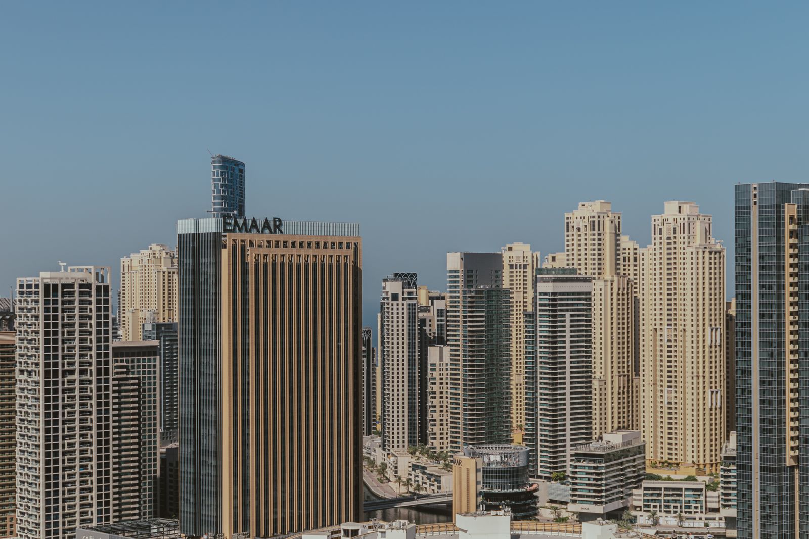 High-rise towers along the Dubai waterfront